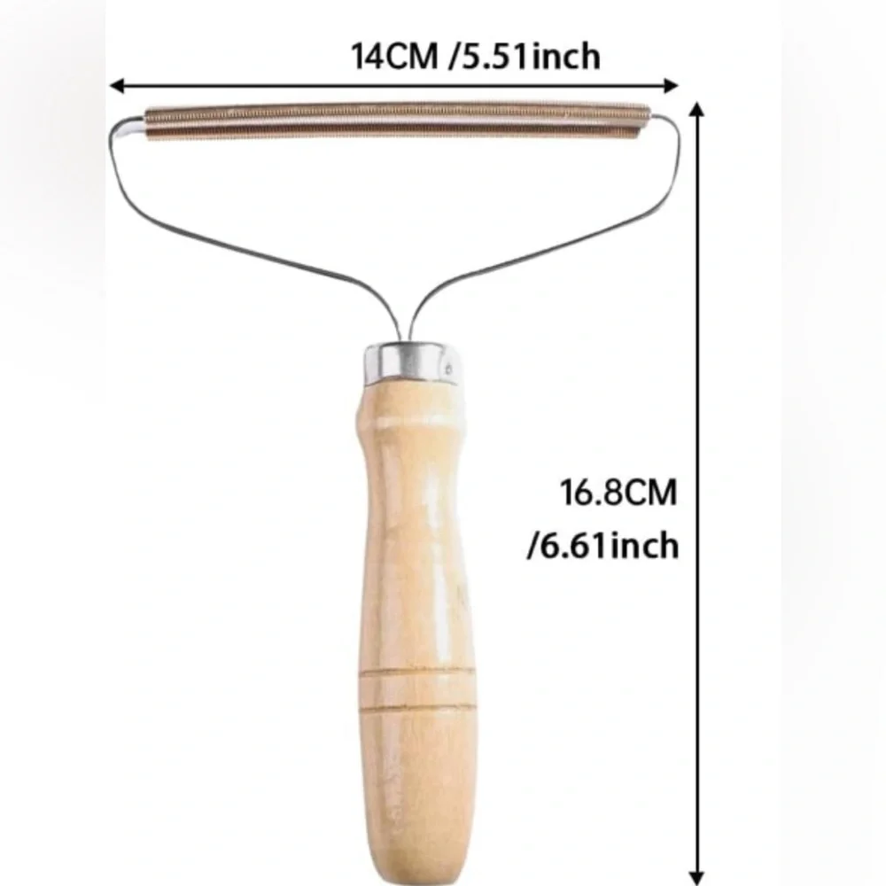Reusable Pet Hair Removal Tool with Wooden Handle